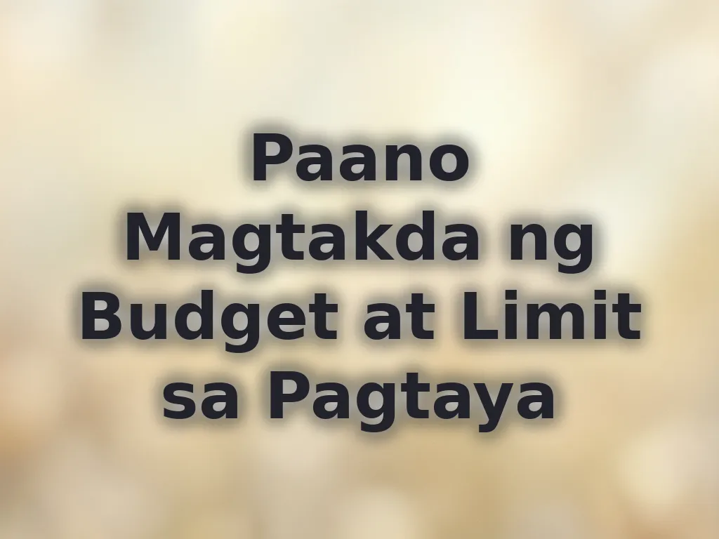 Budget Tips